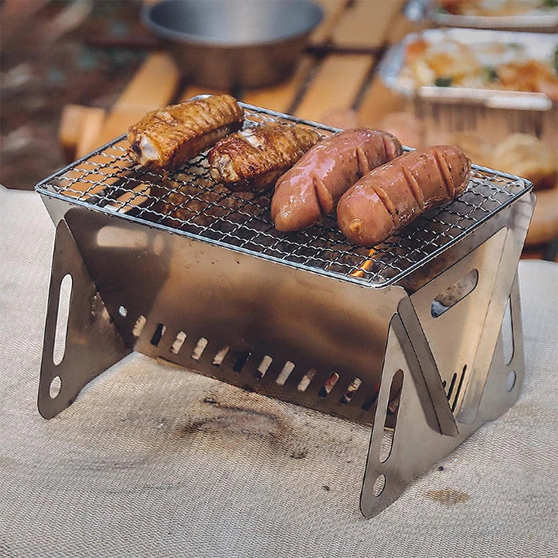 Portable Folding BBQ Grill – Stainless Steel Camping Stove