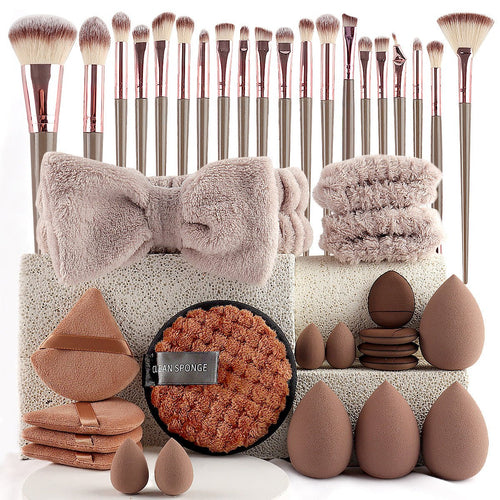 40pcs Beauty Tools Major Combination Suit Face Wash Makeup Full Set - Organizer