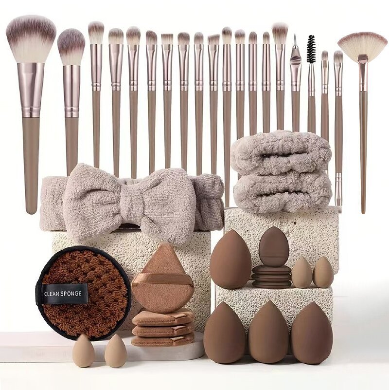 40pcs Beauty Tools Major Combination Suit Face Wash Makeup Full Set - Organizer