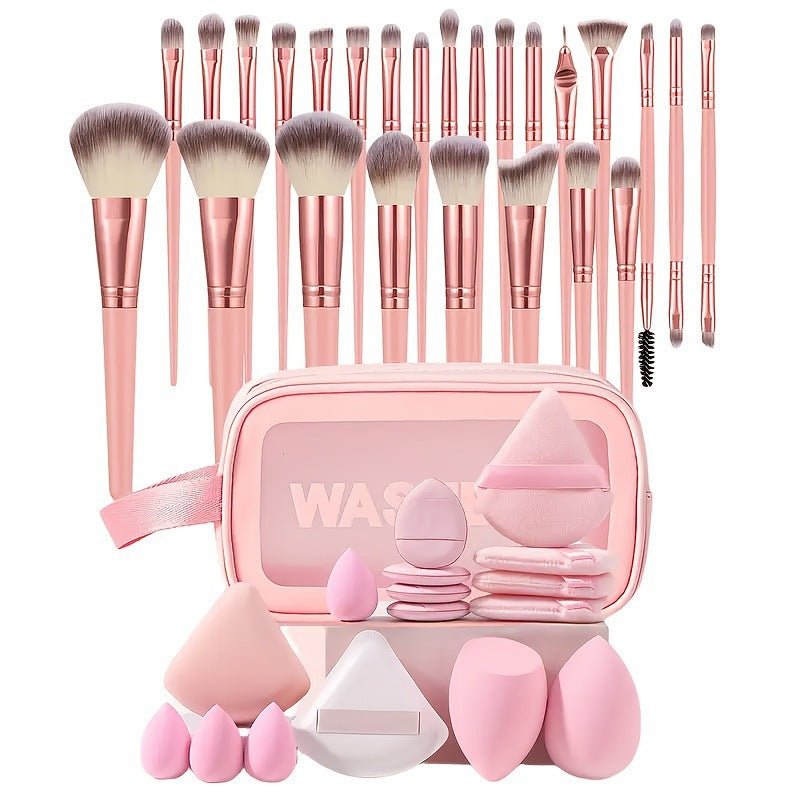 40pcs Beauty Tools Major Combination Suit Face Wash Makeup Full Set - Organizer
