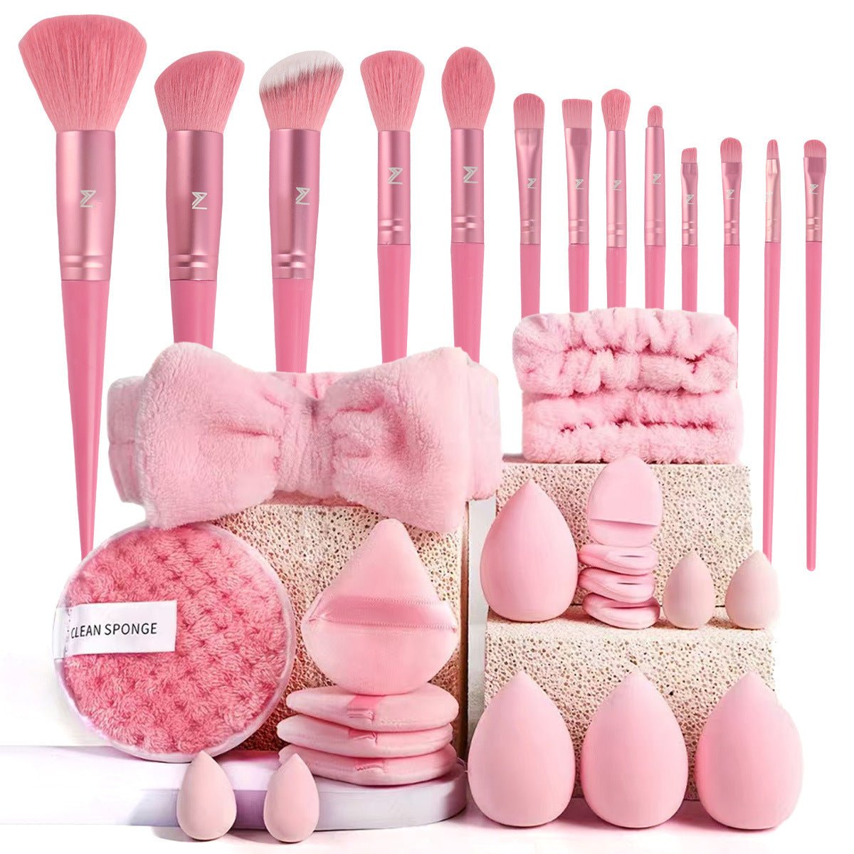 40pcs Beauty Tools Major Combination Suit Face Wash Makeup Full Set - Organizer