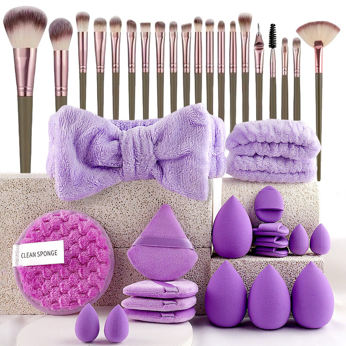 40pcs Beauty Tools Major Combination Suit Face Wash Makeup Full Set - Organizer