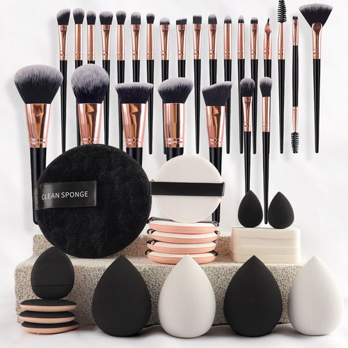 47 Sets Of Beauty Tools Combination Cosmetic Bag Makeup Brush Suit - Organizer