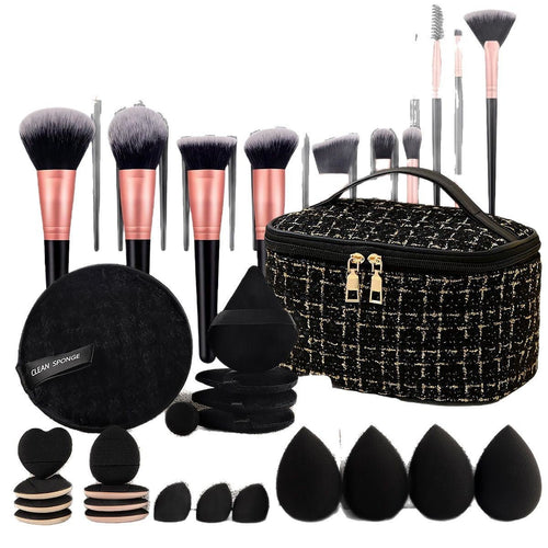 47 Sets Of Beauty Tools Combination Cosmetic Bag Makeup Brush Suit - Organizer