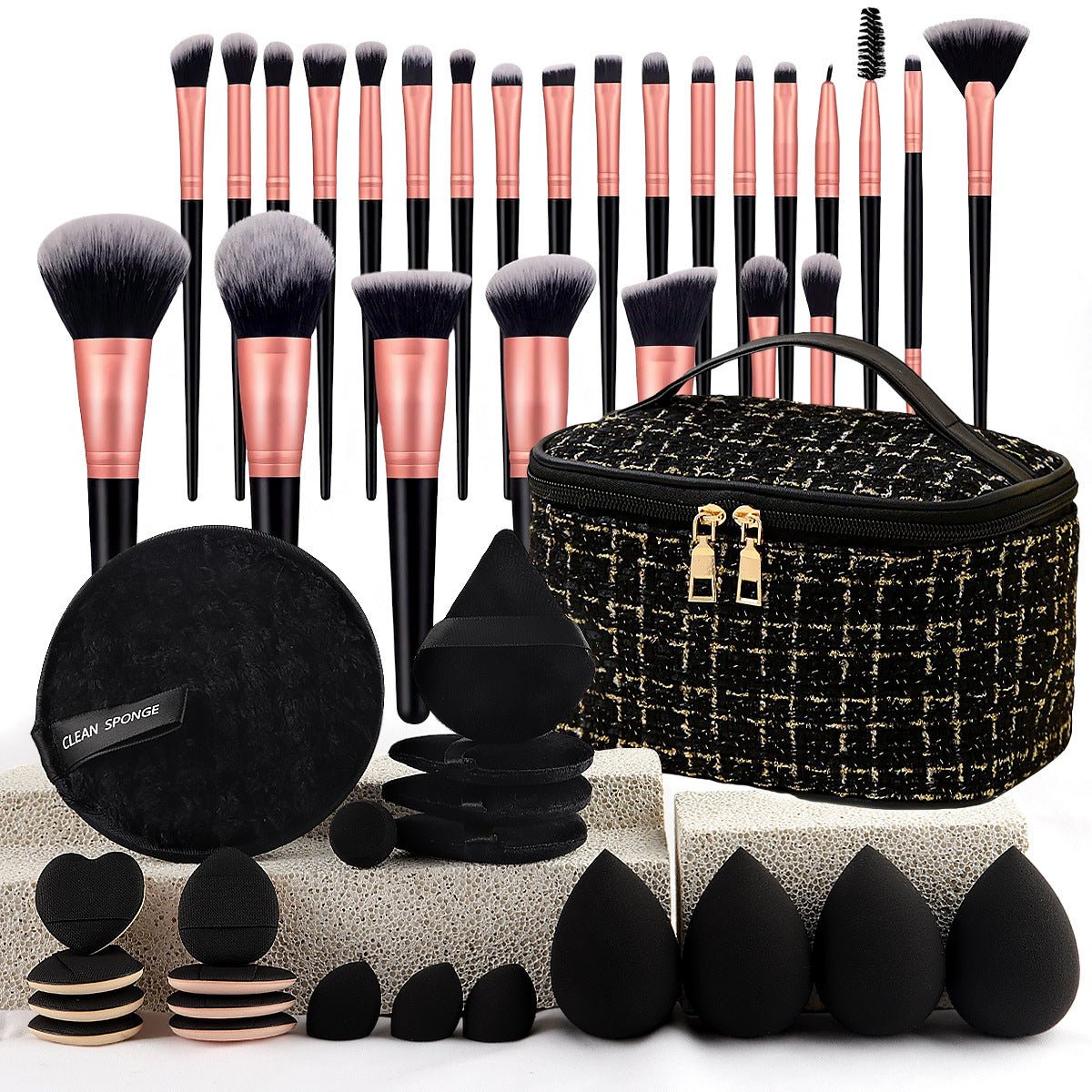 47 Sets Of Beauty Tools Combination Cosmetic Bag Makeup Brush Suit - Organizer